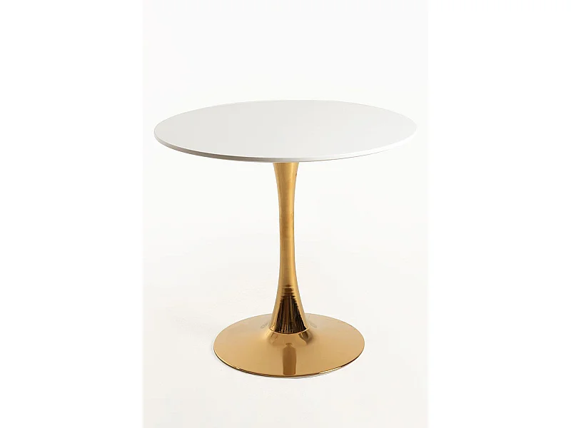 Estilo Nórdico - Mesa Kolio 80 cm Golden - Blanco