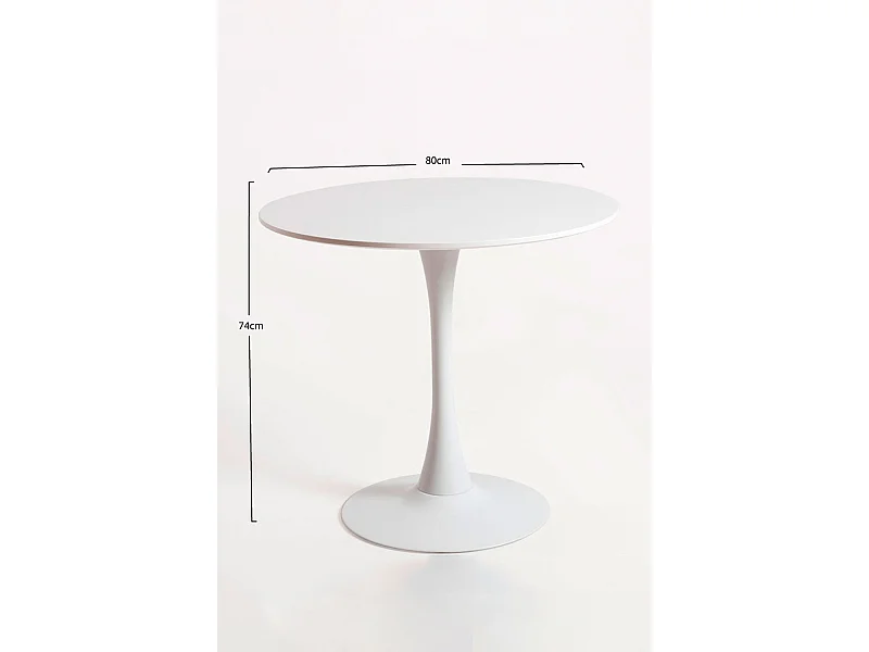 Estilo Nórdico - Mesa Kolio 80 cm - Blanco