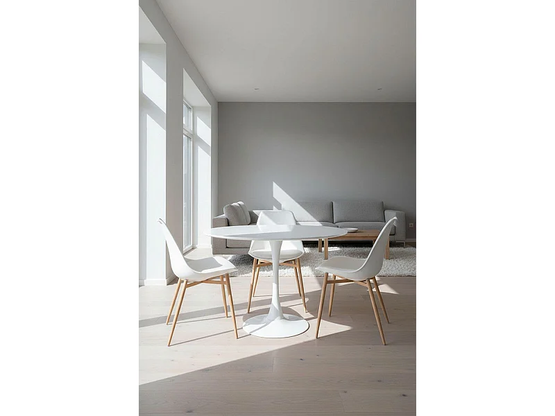 Estilo Nórdico - Mesa Kolio 80 cm - Blanco