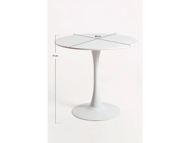 Estilo Nórdico - Mesa Kolio 80 cm - Blanco