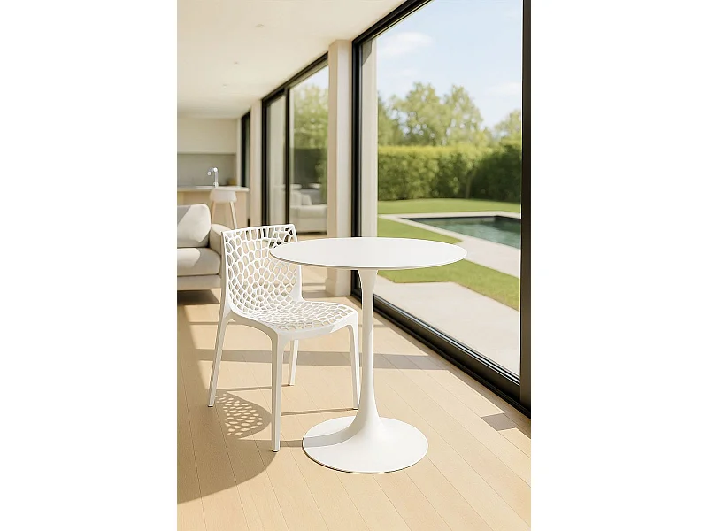 Estilo Nórdico - Mesa Kolio 80 cm - Blanco