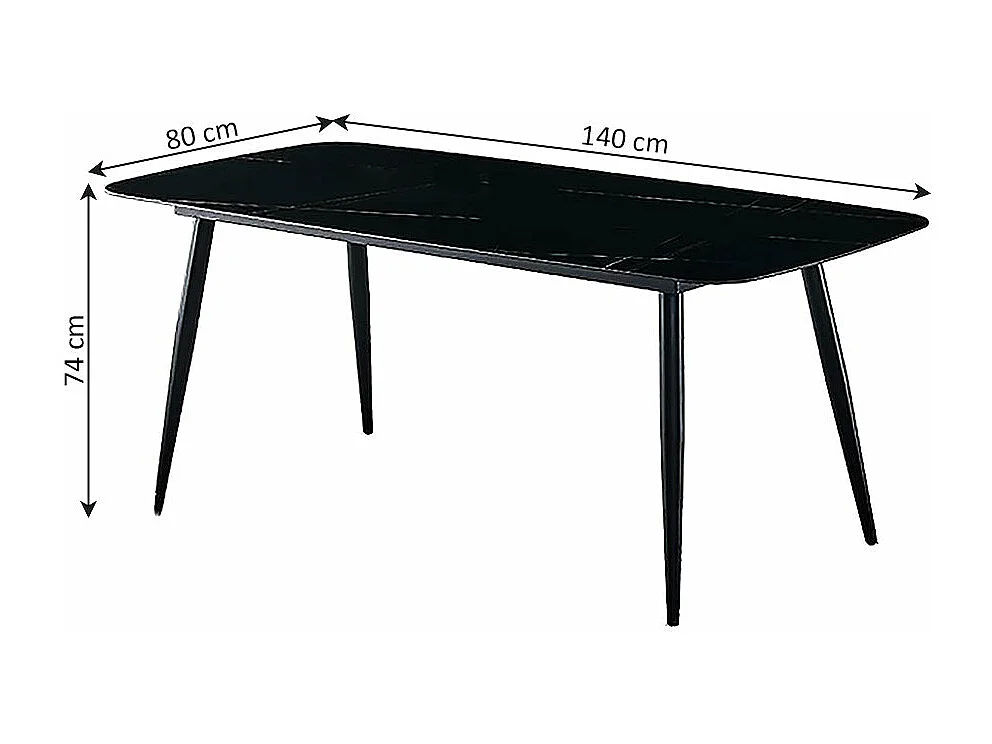 Mesa em Vidro Temperado 140cm + 6 Cadeiras em Couro Sintético. Sala de Jantar ou Cozinha, Branco