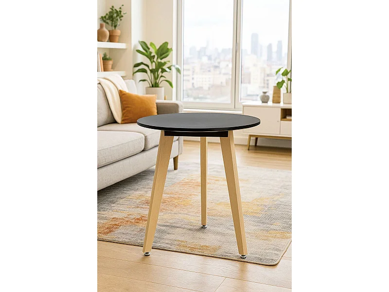 Estilo Nórdico - Mesa Synk Redonda 60 cm - Negro