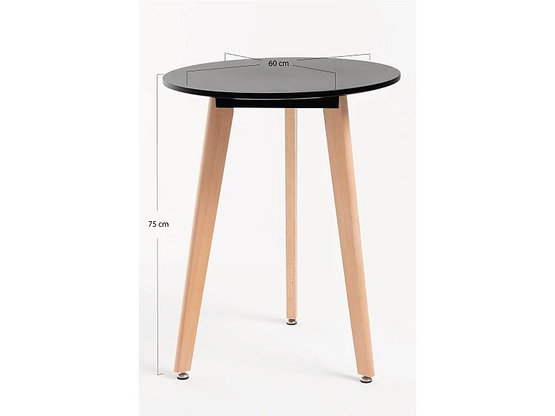 Estilo Nórdico - Mesa Synk Redonda 60 cm - Negro