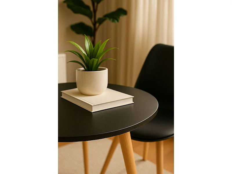 Estilo Nórdico - Mesa Synk Redonda 60 cm - Negro