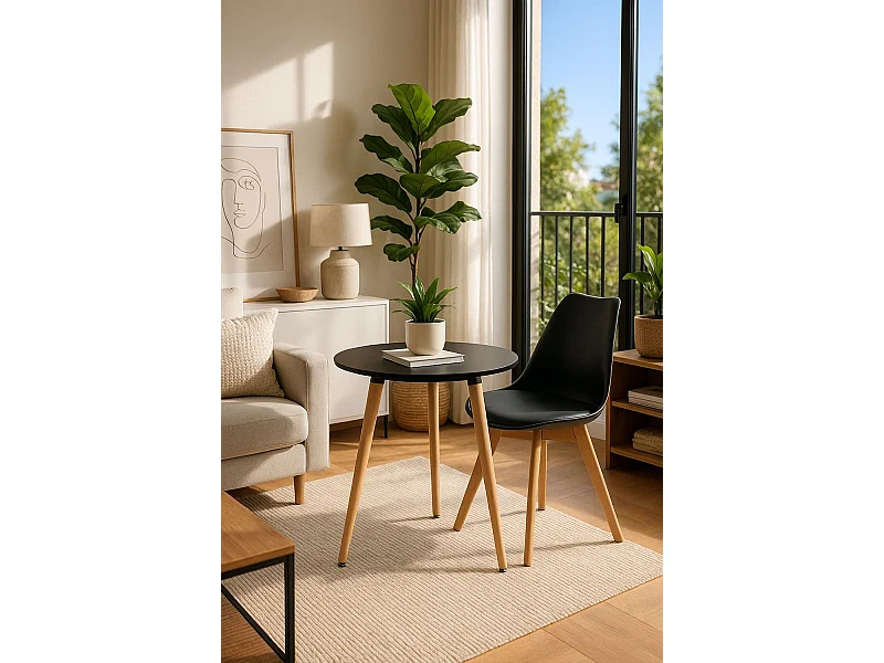 Estilo Nórdico - Mesa Synk Redonda 60 cm - Negro