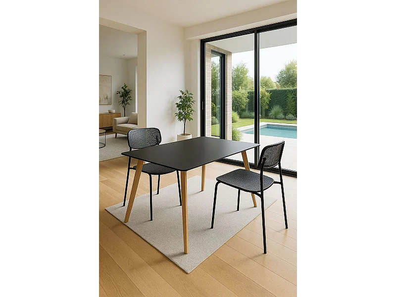 Estilo Nórdico - Mesa Synk Rectangular 120 x 80 cm - Negro