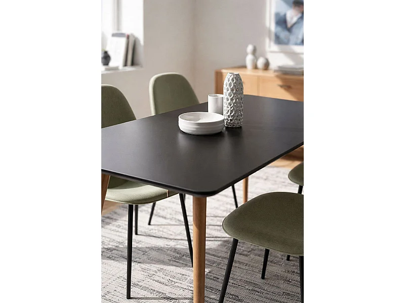 Estilo Nórdico - Mesa Synk Rectangular 120 x 80 cm - Negro