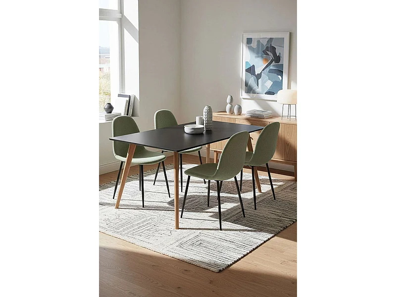 Estilo Nórdico - Mesa Synk Rectangular 120 x 80 cm - Negro