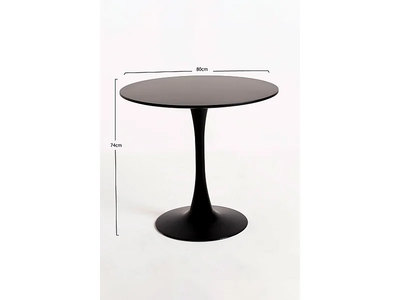Estilo Nórdico - Mesa Kolio 80 cm - Negro