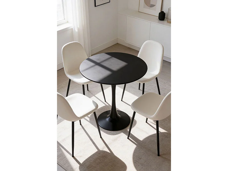 Estilo Nórdico - Mesa Kolio 80 cm - Negro