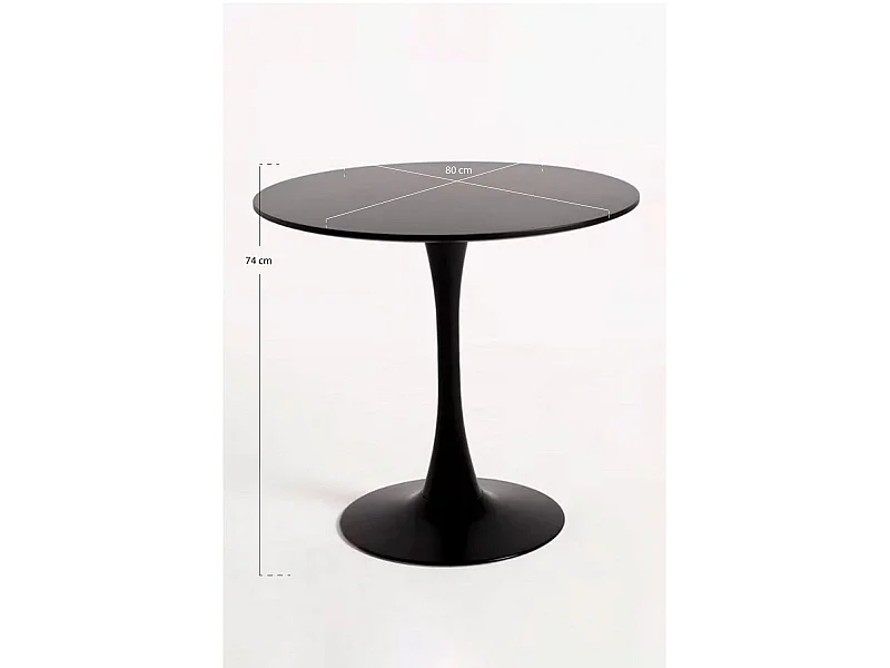 Estilo Nórdico - Mesa Kolio 80 cm - Negro