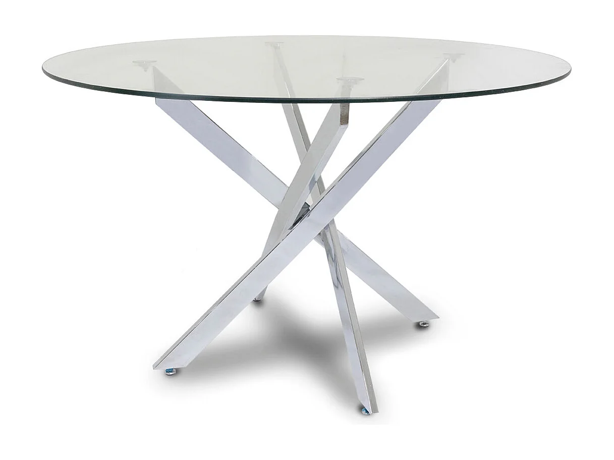 Mesa Redonda de Cristal Templado 120cm DT. Comedor o Cocina, Cambria