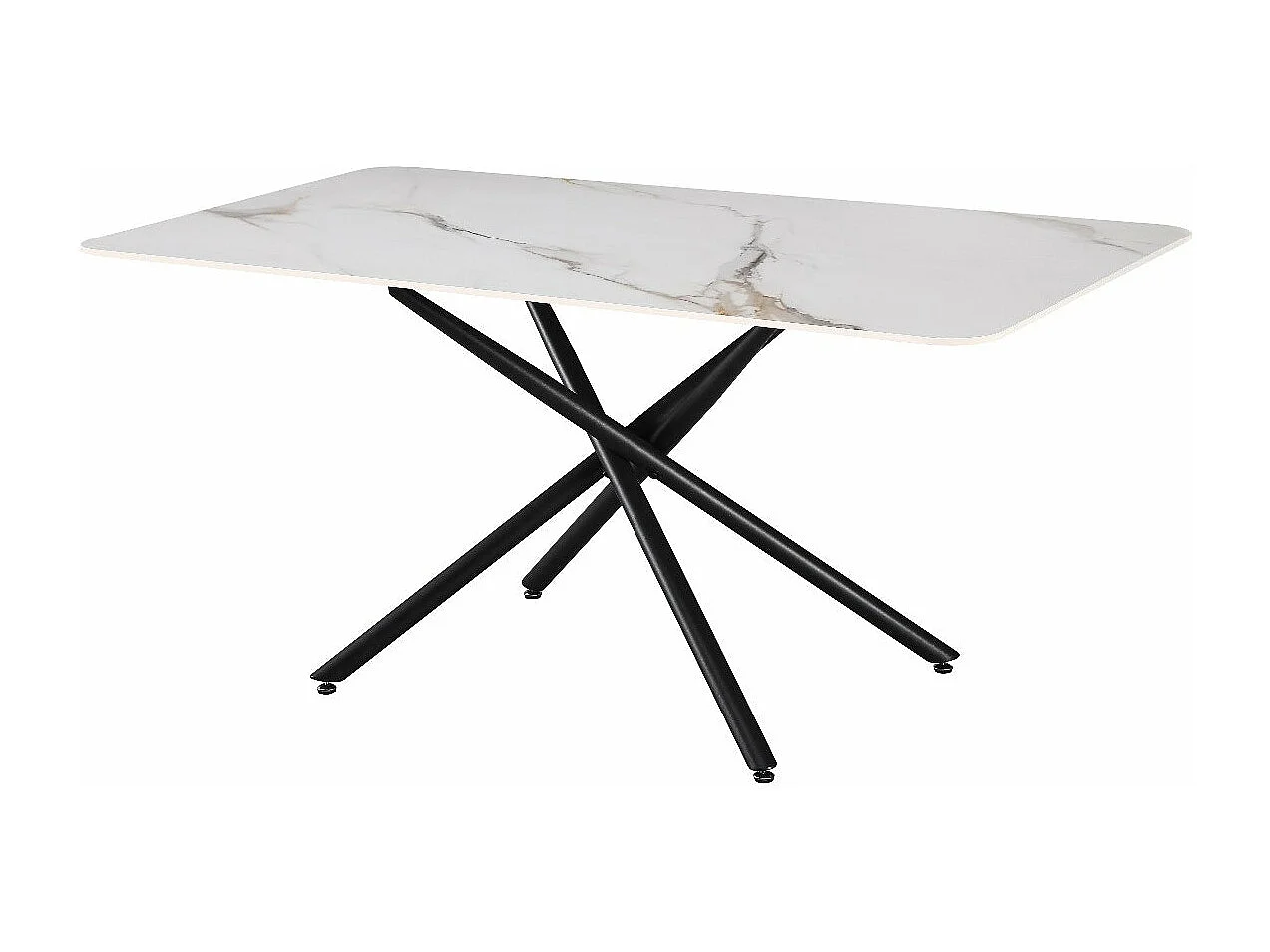 Mesa Fija de Comedor con Acabado Marmol 160cm, Gris