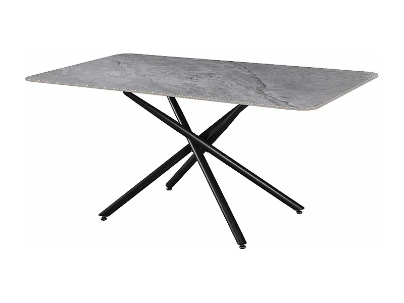 Mesa Fija de Comedor con Acabado Marmol 160cm, Gris
