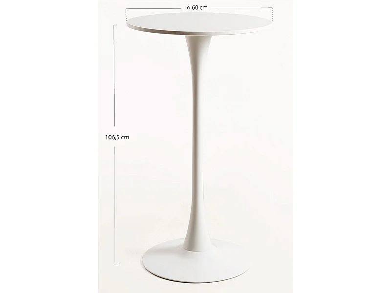 Estilo Nórdico - Mesa Kolio Alta 60 cm - Blanco