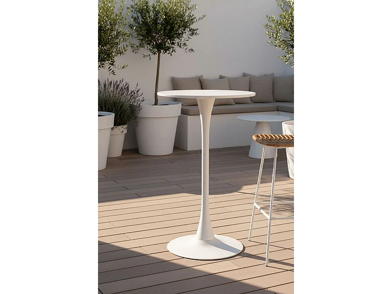 Estilo Nórdico - Mesa Kolio Alta 60 cm - Blanco