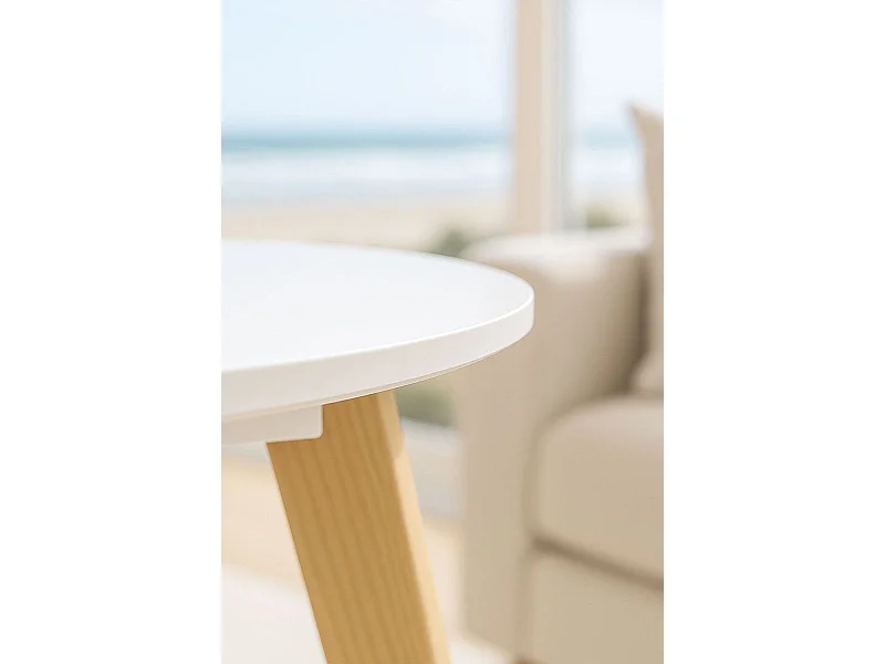 Estilo Nórdico - Mesa Synk Redonda 60 cm - Blanco