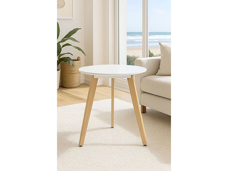 Estilo Nórdico - Mesa Synk Redonda 60 cm - Blanco
