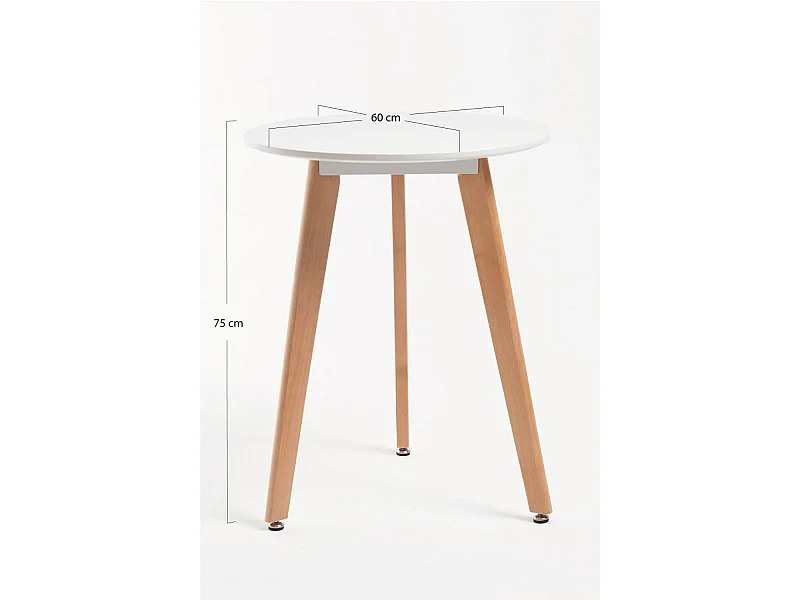 Estilo Nórdico - Mesa Synk Redonda 60 cm - Blanco