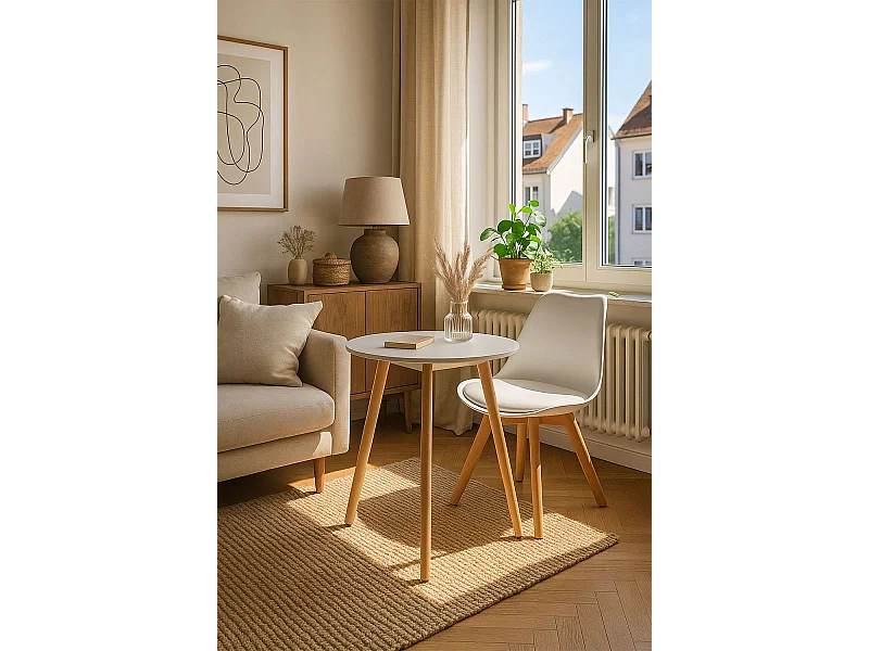 Estilo Nórdico - Mesa Synk Redonda 60 cm - Blanco