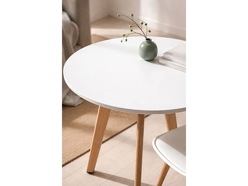 Estilo Nórdico - Mesa Synk Redonda 60 cm - Blanco