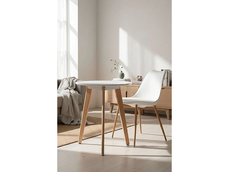 Estilo Nórdico - Mesa Synk Redonda 60 cm - Blanco