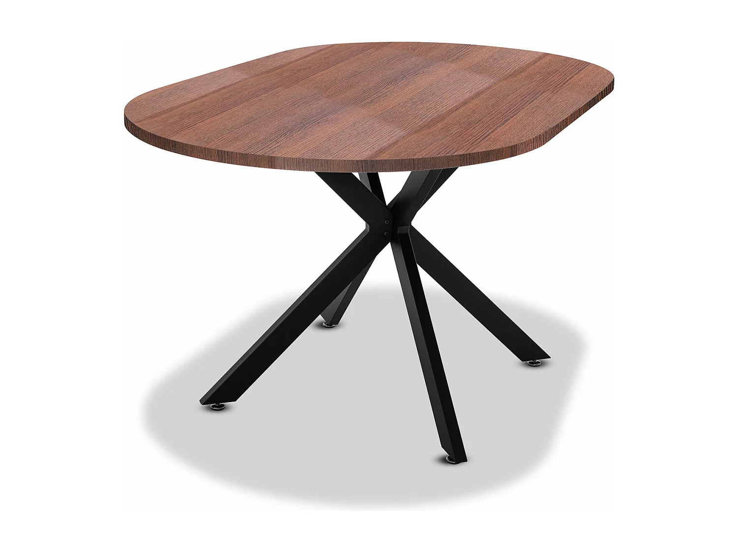 Marui Small - Tavolo da pranzo ovale in legno e metallo con piede centrale Kiso 150x90 cm - legno marrone