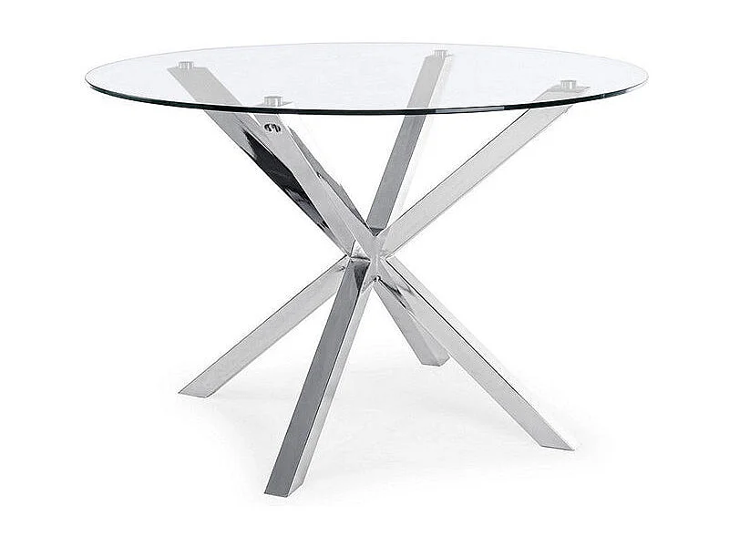 Mesa Redonda de Cristal Templado Aurora 120cm. Comedor o Cocina, Gris