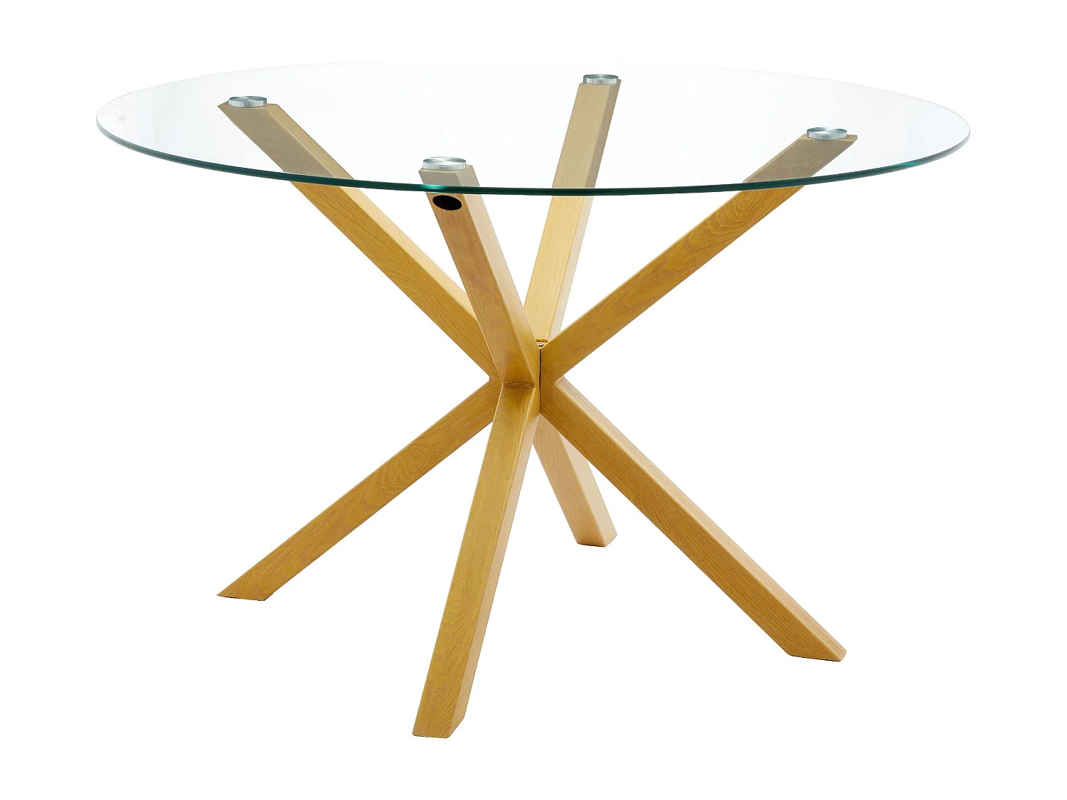 Mesa Redonda de Cristal Templado Aurora 120cm. Comedor o Cocina, Gris