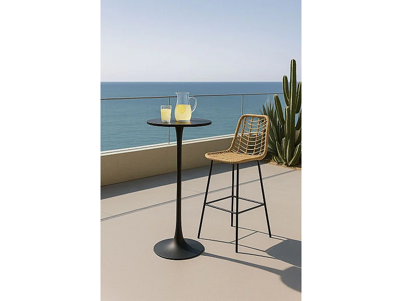 Estilo Nórdico - Mesa Kolio Alta 60 cm - Negro