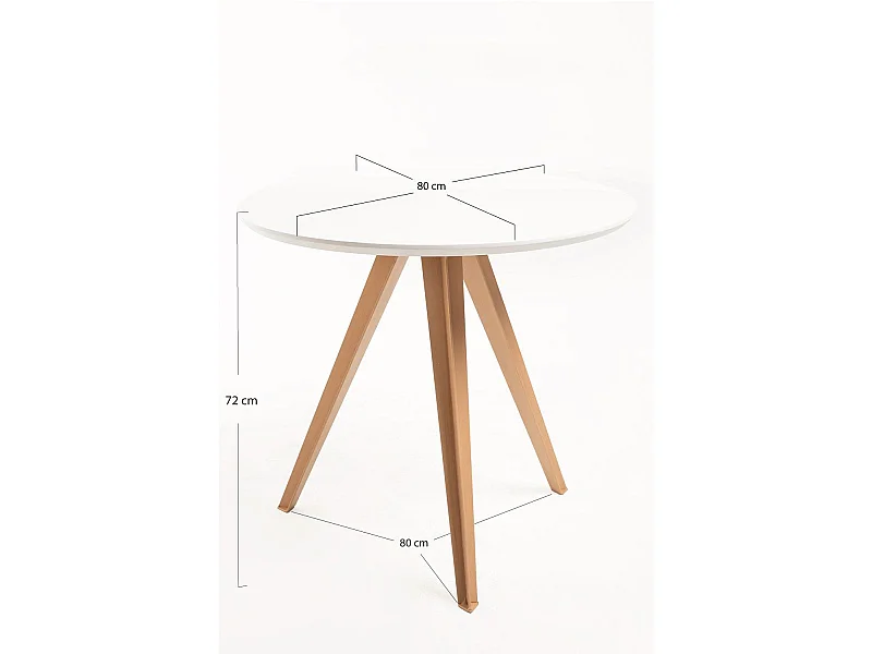 Estilo Nórdico - Mesa Synk Force 80 cm - Blanco