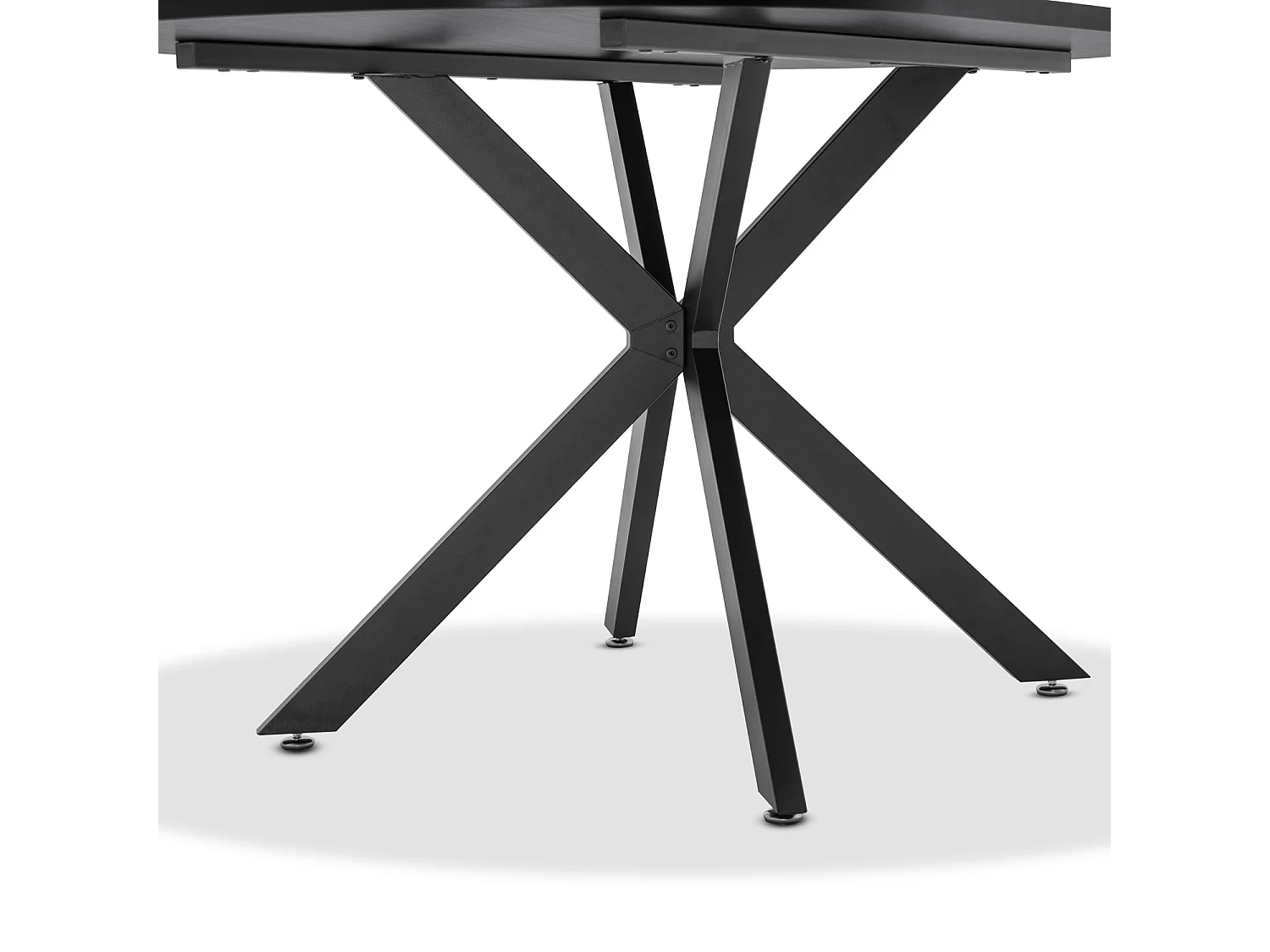 Marui Big - Table à manger ovale en bois et métal avec pied central Kiso 180x100 cm - bois noir