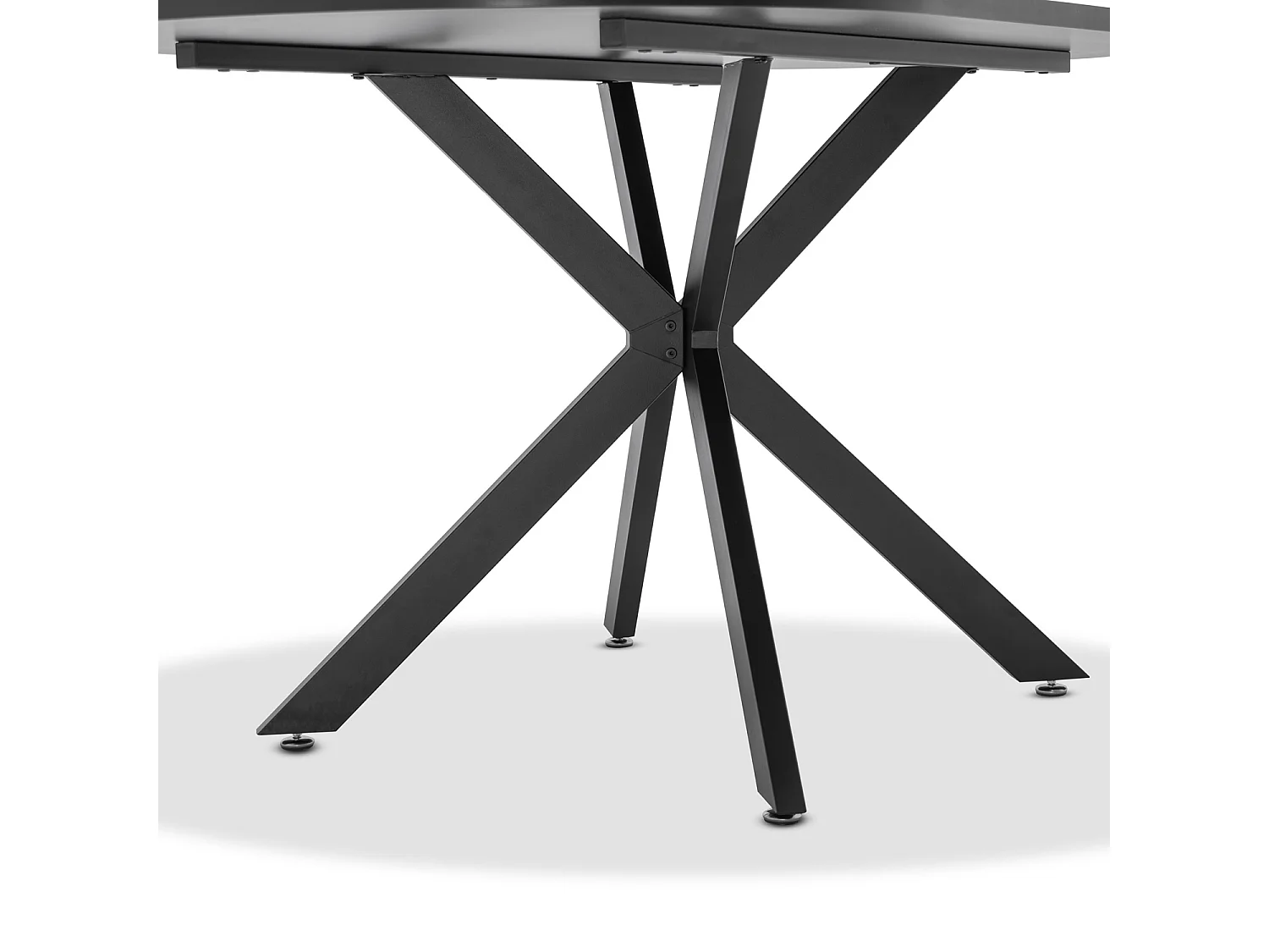 Marui Big - Table à manger ovale en bois et métal avec pied central Kiso 180x100 cm - noir mat