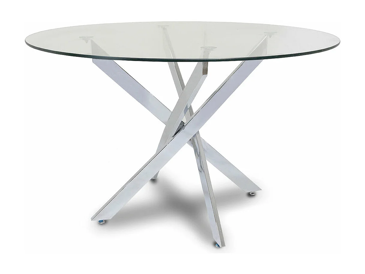 Mesa Redonda de Cristal Templado 120cm DT. Comedor o Cocina, Gris