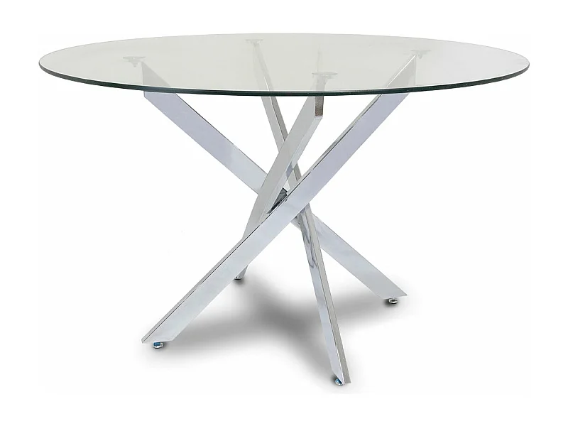 Mesa Redonda de Cristal Templado 120cm DT. Comedor o Cocina, Gris