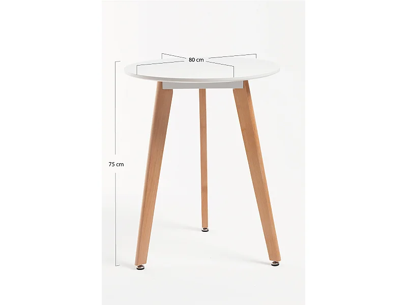 Estilo Nórdico - Mesa Synk Redonda 80 cm - Blanco