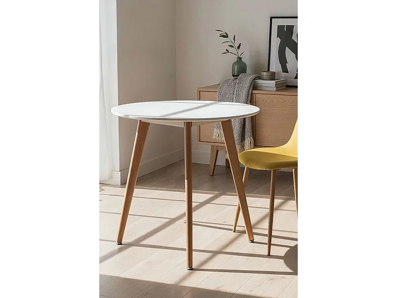 Estilo Nórdico - Mesa Synk Redonda 80 cm - Blanco