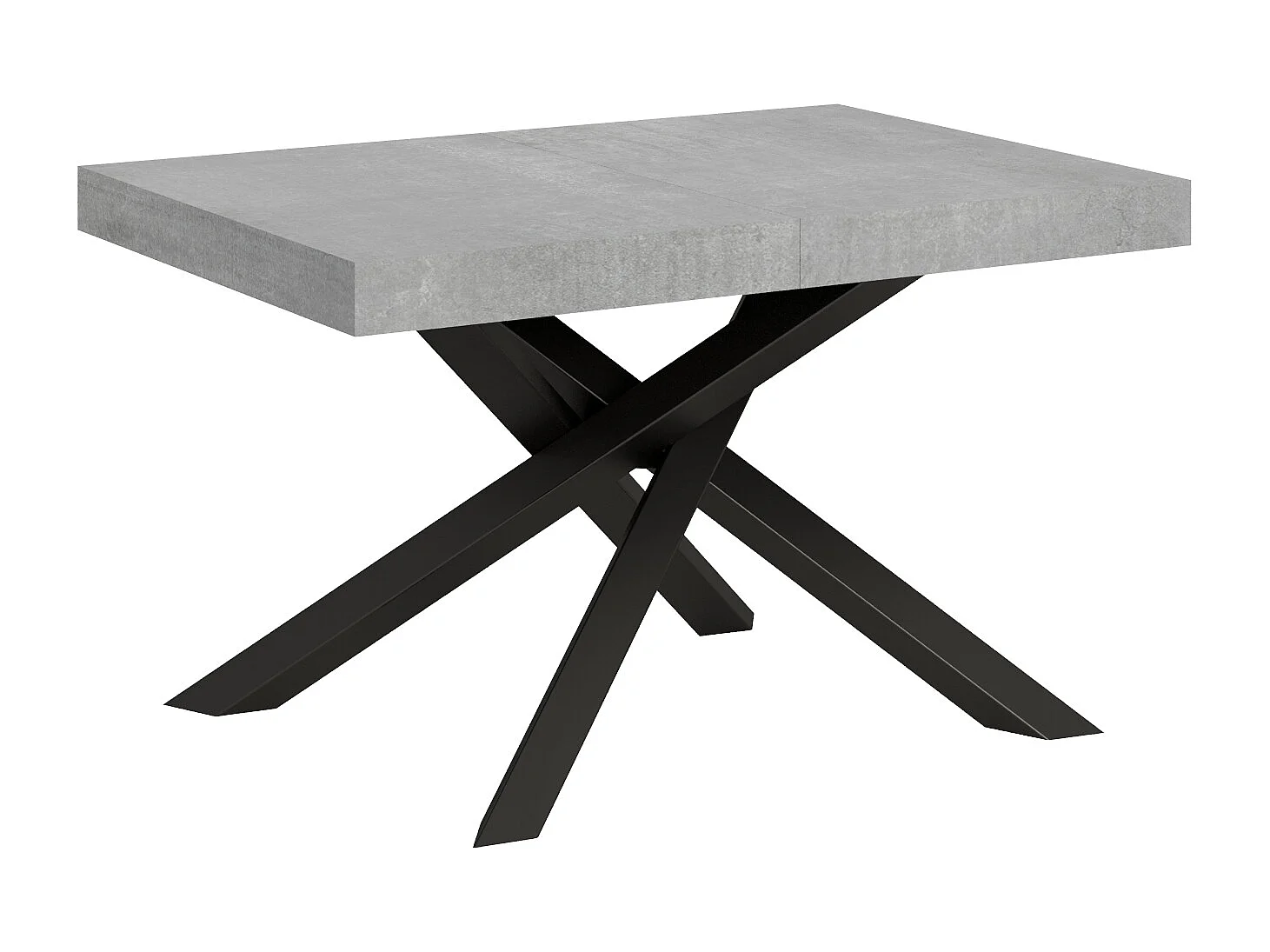 Uitschuifbare tafel 140/400x90 cm Volantis cement met antraciete poten