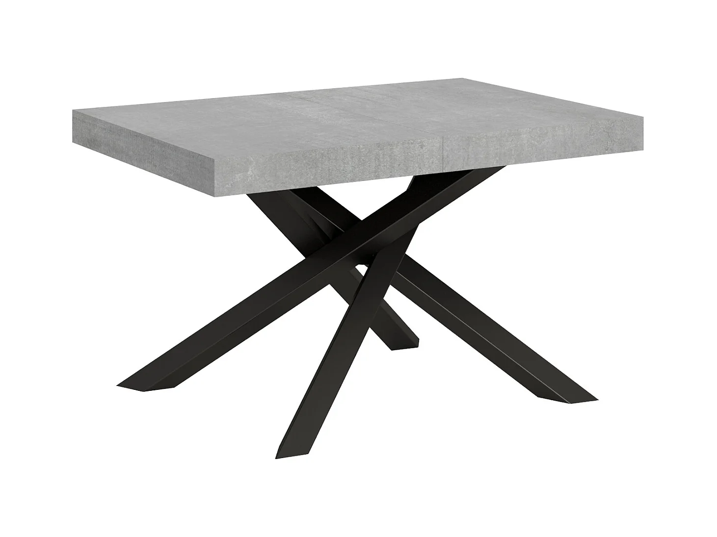 Ausziehtisch 140/400x90 cm Volantis Beton mit anthrazitfarbenen Beinen