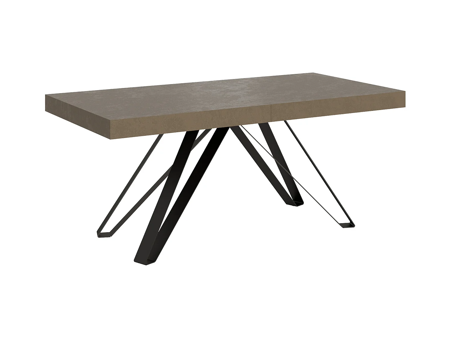 Uitschuifbare tafel 90x180/440 cm Terium taupe frame antraciet