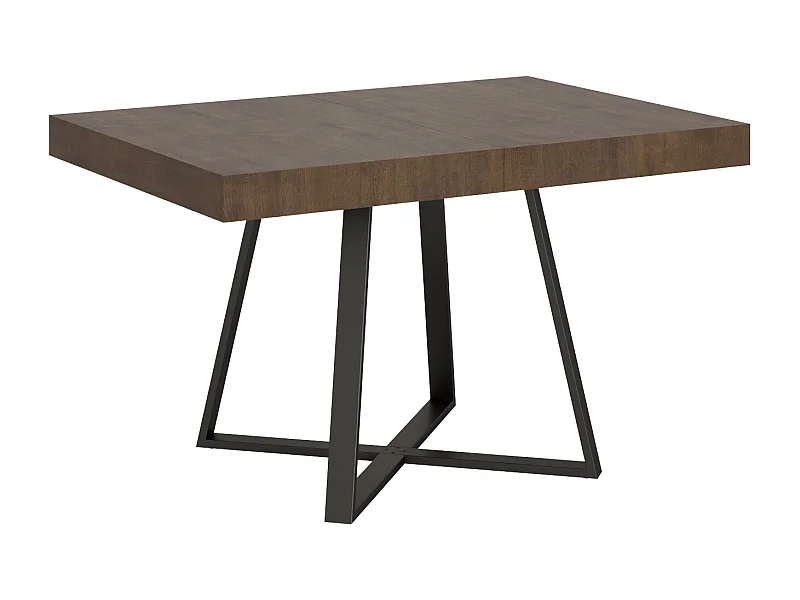 Uitschuifbare tafel 130/234x90 cm Abbraccio walnoot met antraciete poten