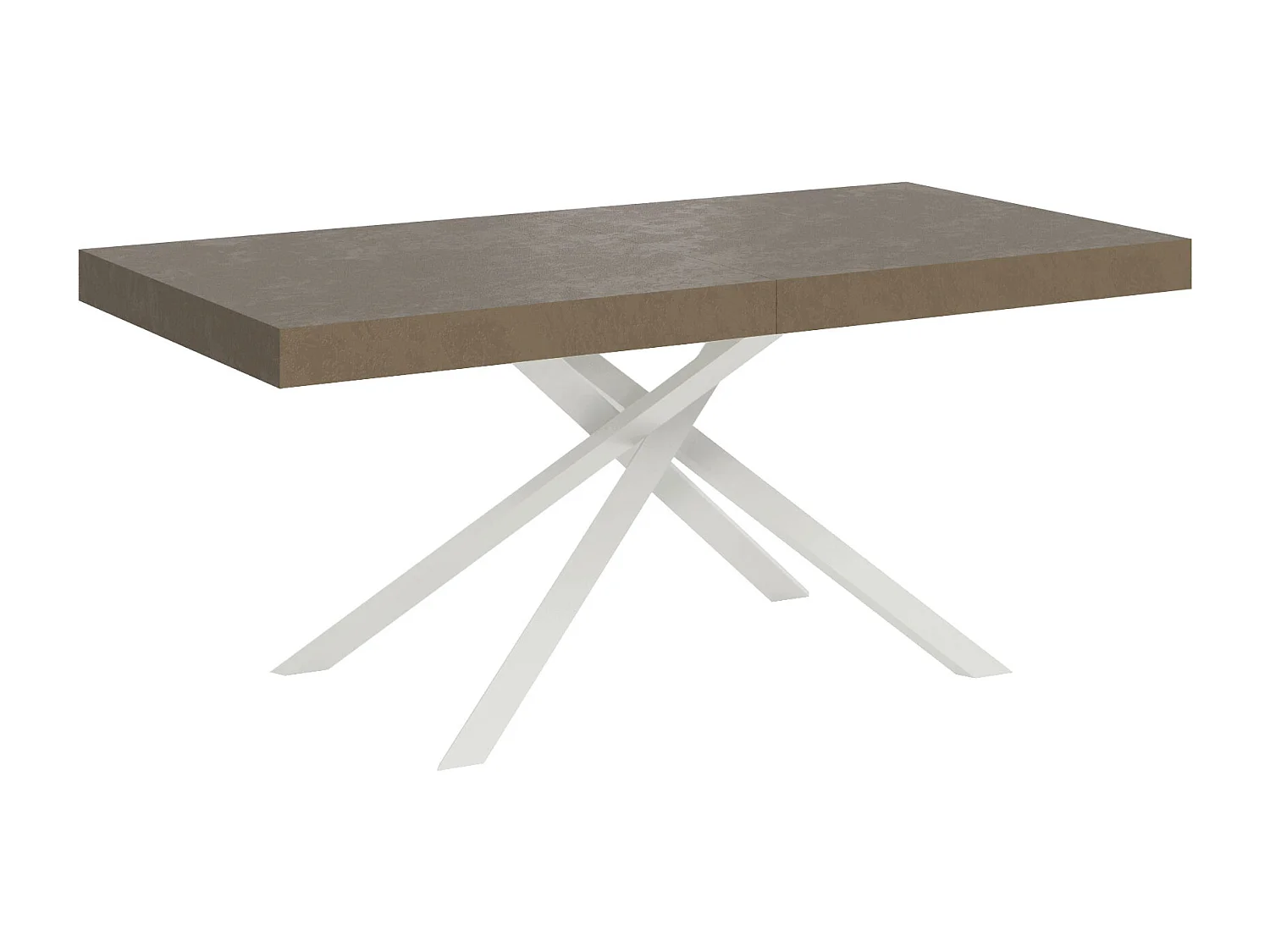 Mesa extensible 180/284x90 cm Karida gris paloma patas blancas