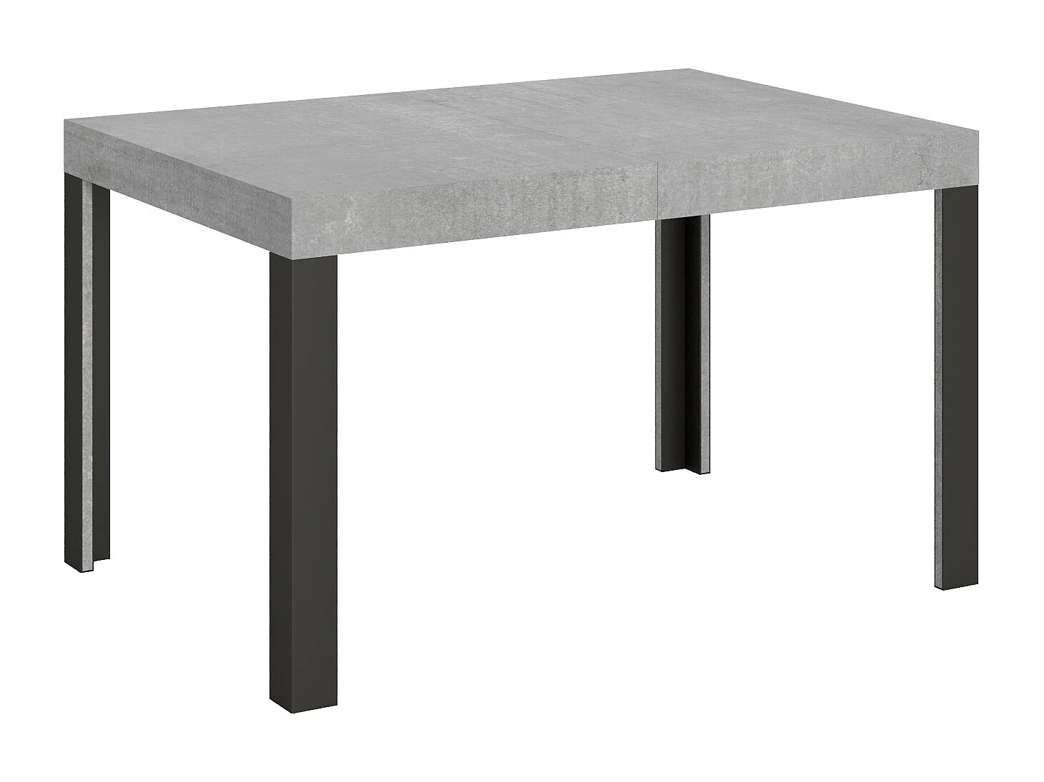 Table extensible 80x140/224 cm Linea Gris Béton cadre Anthracite