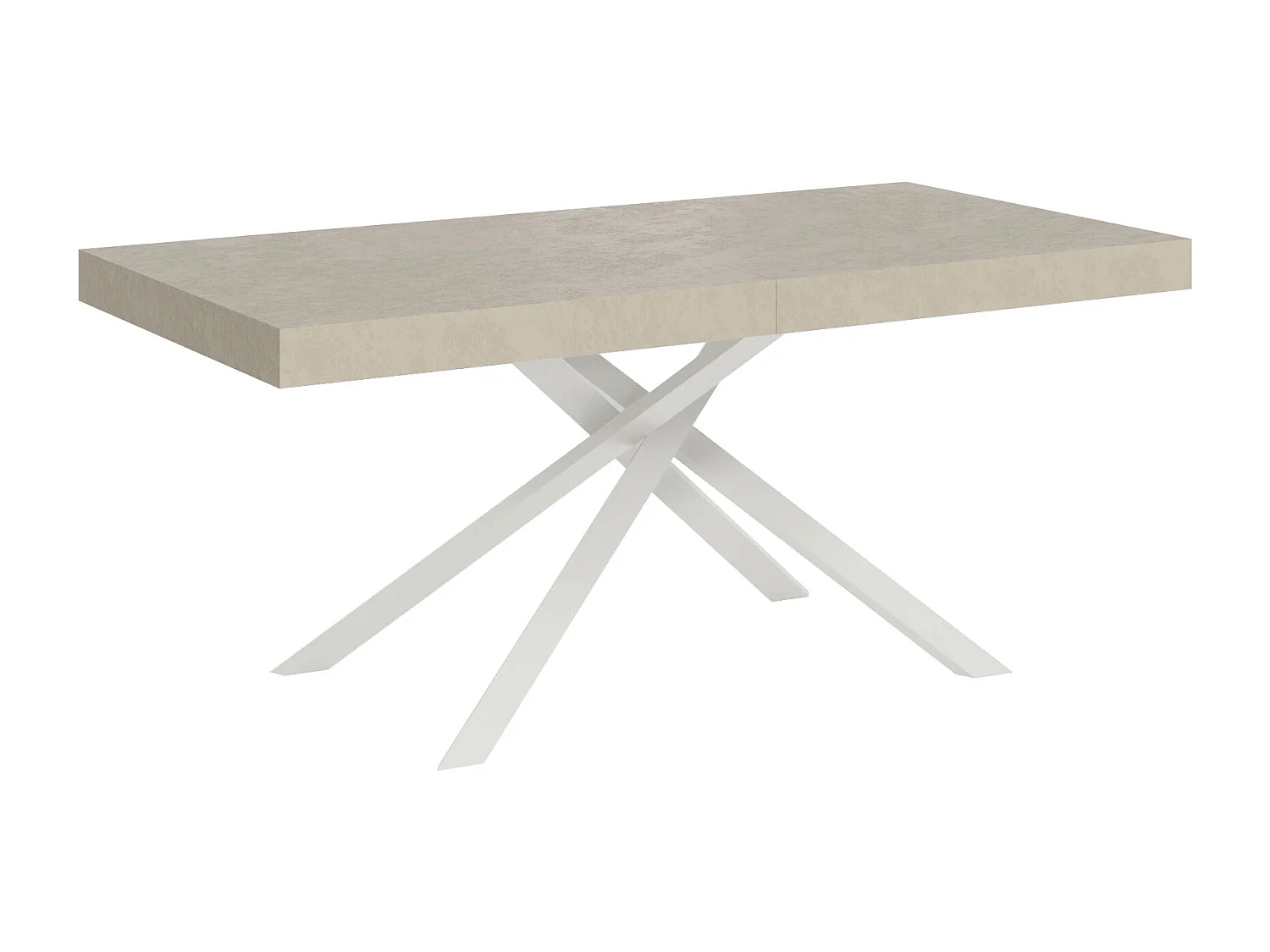 Table extensible 180/284x90 cm Karida cachemire pieds blancs
