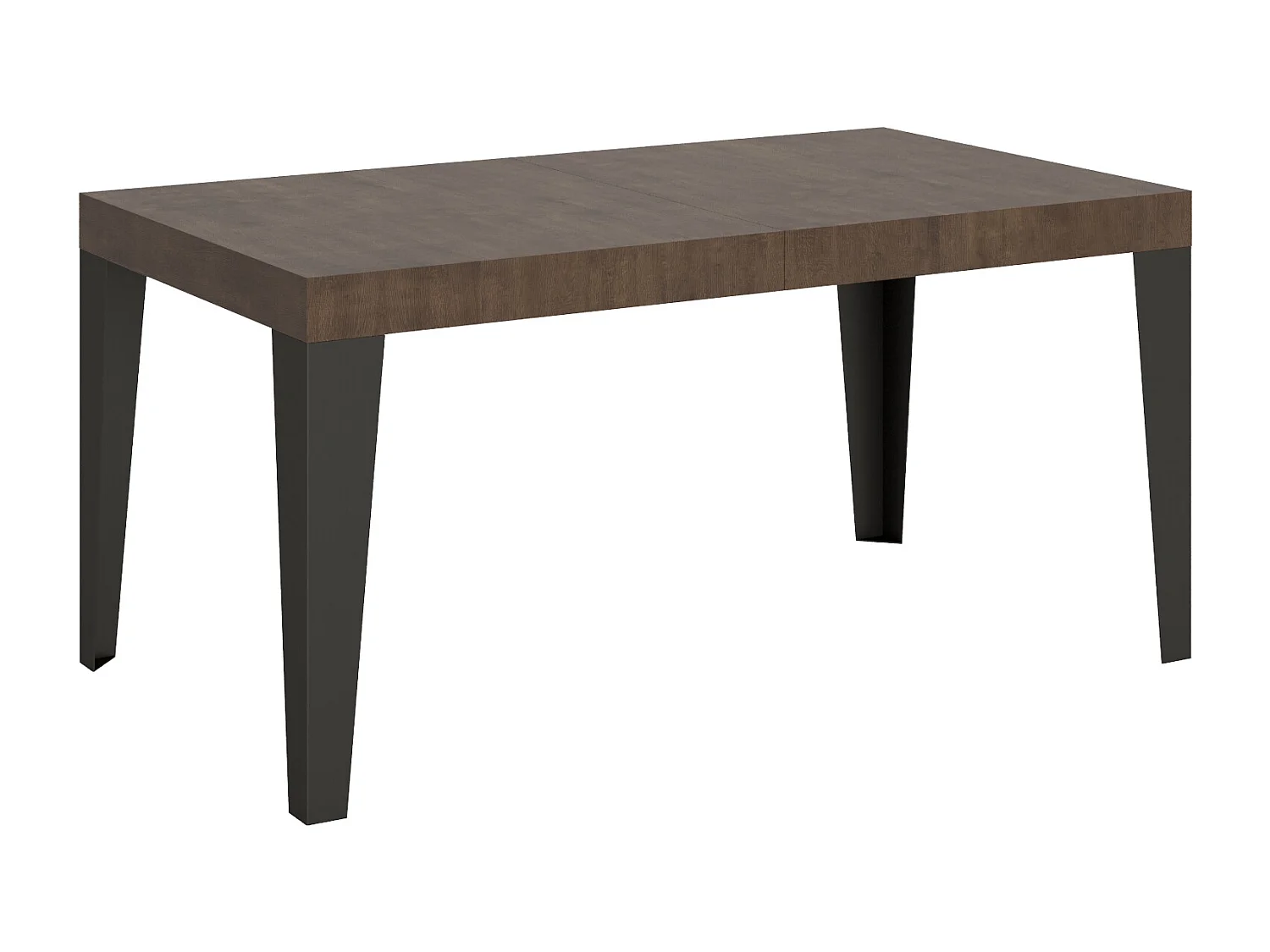 Table extensible 160/244x80 cm Flame noyer pieds anthracite