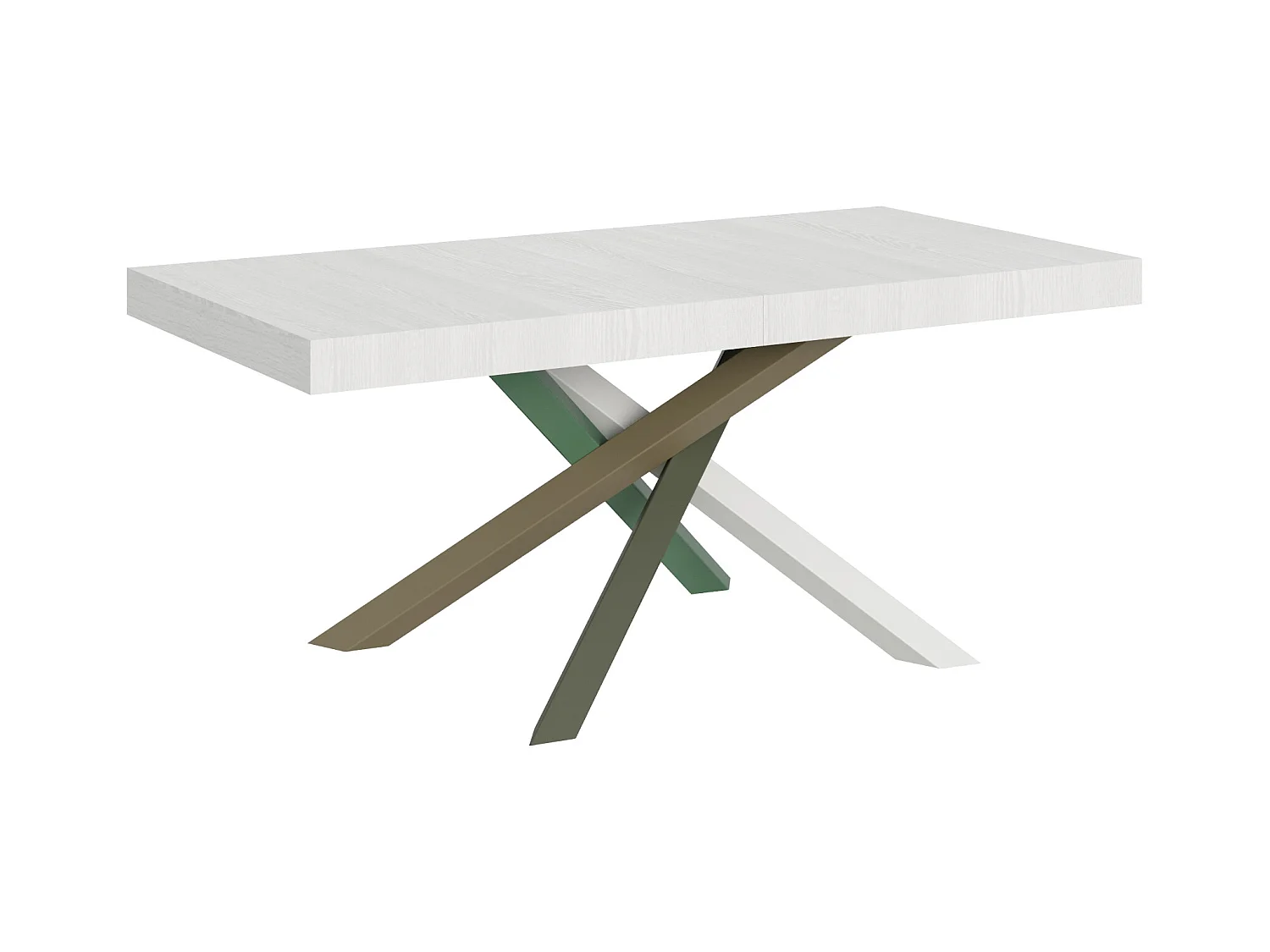 Ausziehtisch 200/460x90 cm Volantis Esche weiß mehrfarbig Beine 4/A