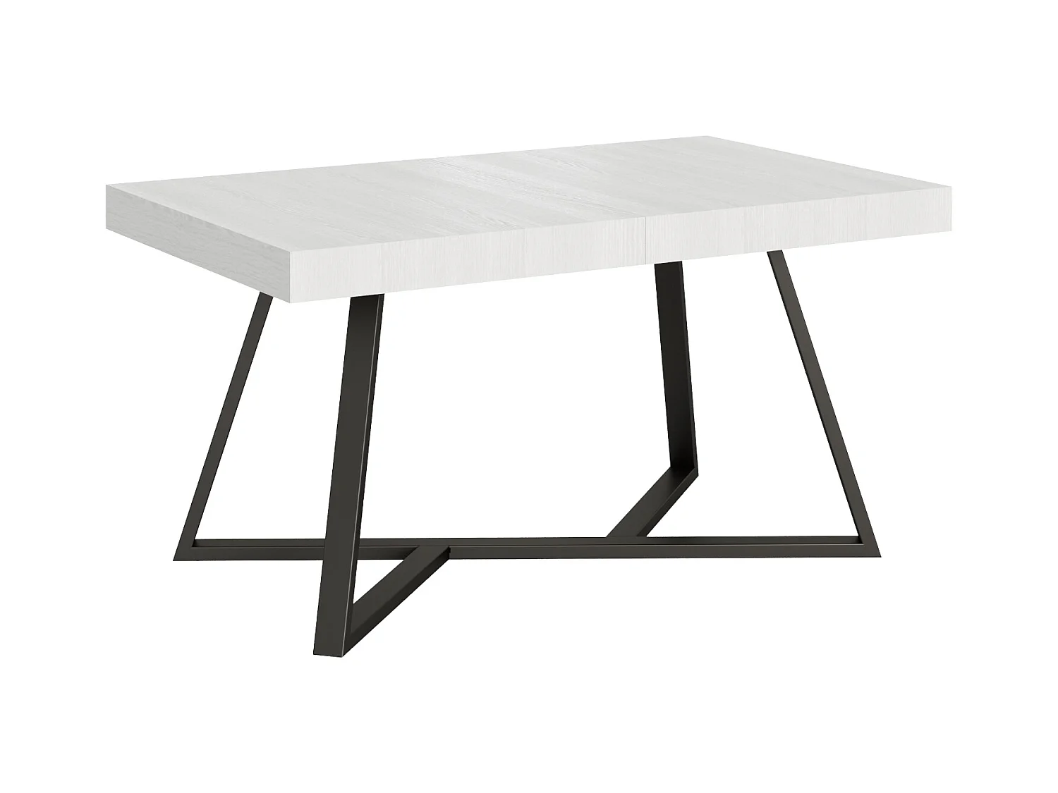 Table extensible 90x160/264 cm Booster frêne blanc pieds anthracite