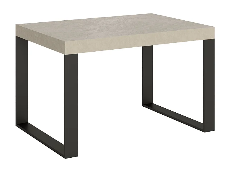 Table extensible 120/224x90 cm Tecno cachemire pieds anthracite