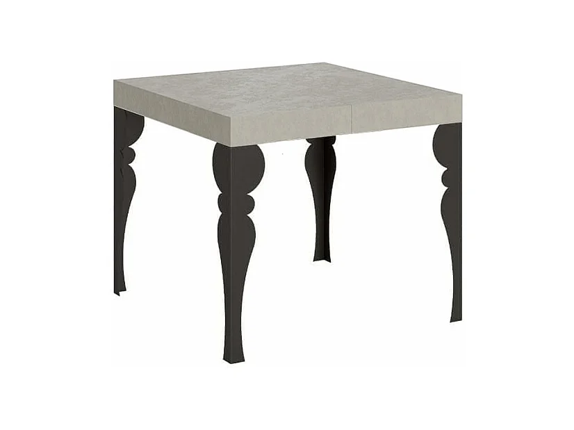 Table extensible 90x90/246 cm Paxon cachemire pieds anthracite